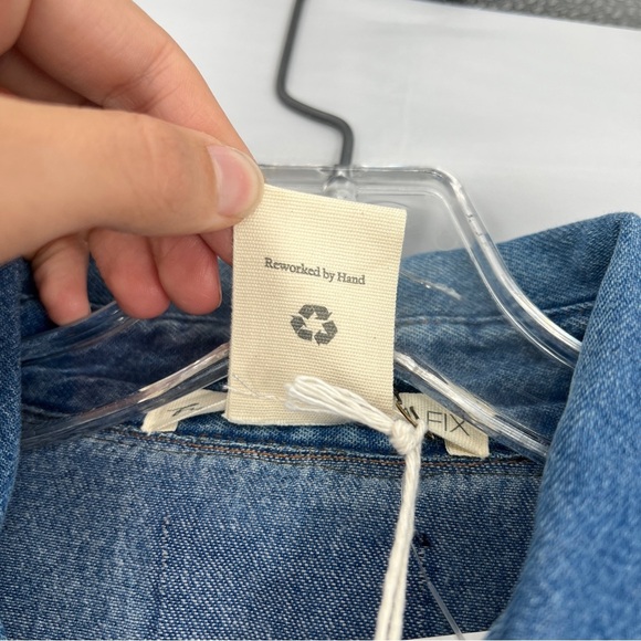 Tricia Fix x Carhartt  Grey Denim Canvas Embroidered Upcycled Jacket XS/S NWT - Picture 7 of 9